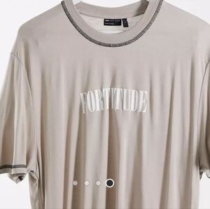 ASOS longline relaxed middle print slogan shirt in viscose